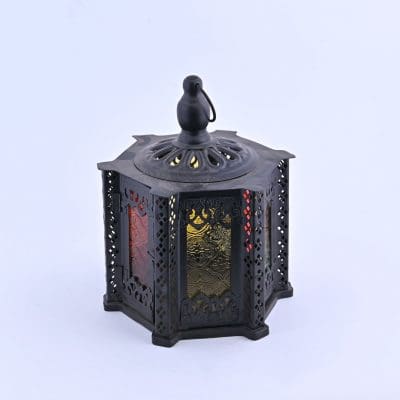 black metal lantern