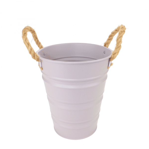 Metal Flower Pot with Rope Handle - Image 2