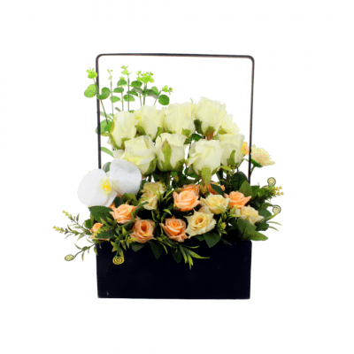 flower vase with metal basket