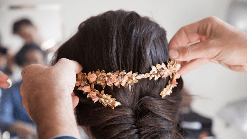 hair accessories made with artificial flowers