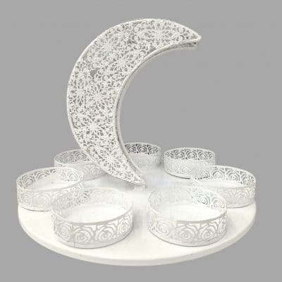 Elegant Moon and Star Serving Tray Set Decorative Moon and Star Tray Metal Serving Tray for Parties Moon and star serving tray Elegant serving tray set Decorative dessert tray