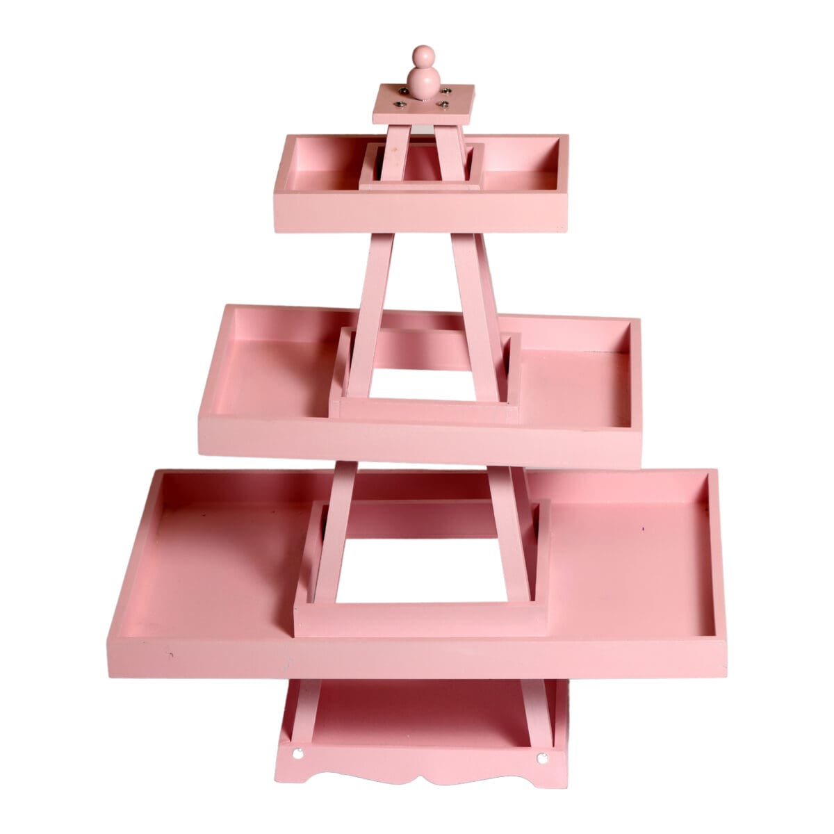 Baby Shower Tiered Display Stand in pink Charming party tiered display stand Pink baby shower tiered decor stand Multi-tiered display for baby showers Elegant tiered display stand for events