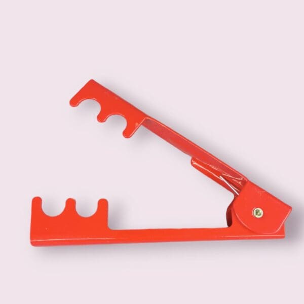 Red metal flower thorn remover tool Durable thorn and leaf remover for flower stems Ergonomic floral tool for thorn removal Efficient leaf removal tool for flowers High-quality red metal floral tool