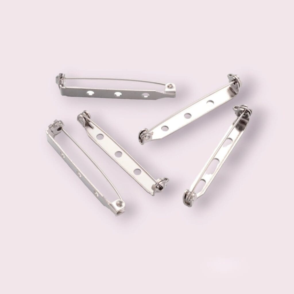 Silver brooch back bar pins set of 50 Durable silver brooch bar pins Secure locking brooch bar pins Jewelry making bar pin backings DIY craft bar pin backings