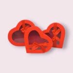 heart shaped gift box, red gift box with bow, flower gift box, elegant gift box, set of 3 gift boxes