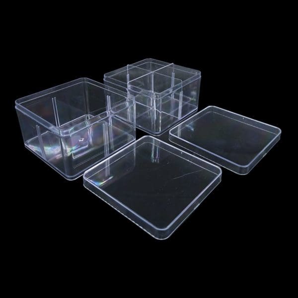Transparent Square PVC Box with Compartment | Organized Clear Gift Packaging - Image 3