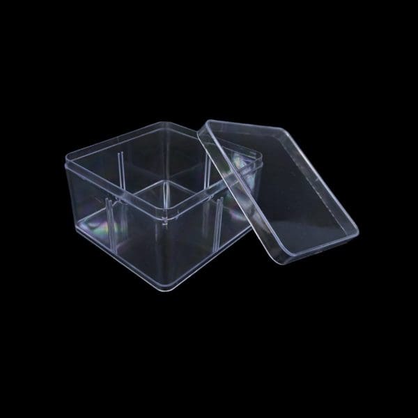 Transparent Square PVC Box with Compartment | Organized Clear Gift Packaging - Image 2