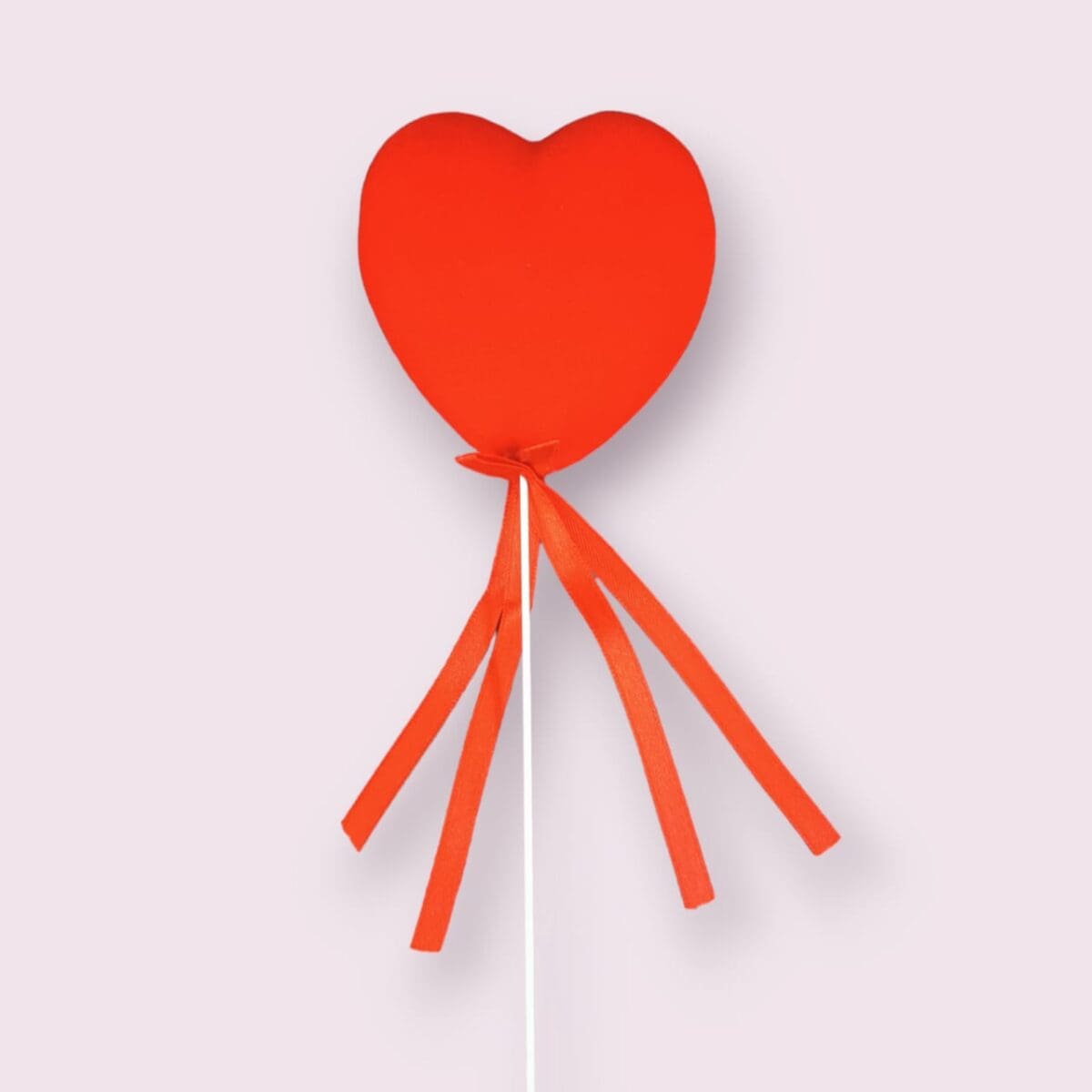 red velvet heart toppers, scented heart-shaped toppers, Valentine's Day cake toppers, heart stick decorations, red ribbon heart toppers