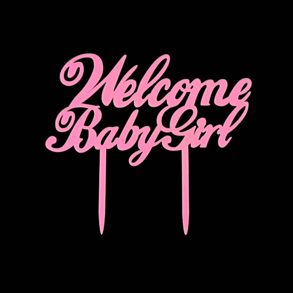 welcome baby girl cake topper, pink baby shower cake topper, baby girl cake decoration, newborn cake topper, baby celebration cake topper