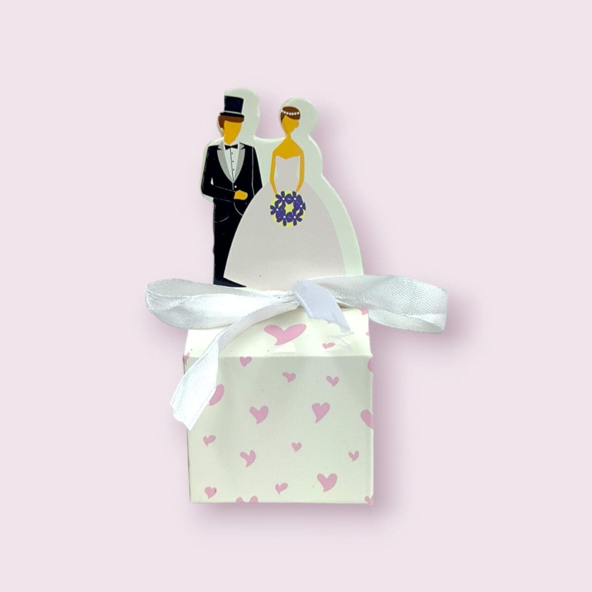 wedding decor paper box, couple image gift box, small wedding favor box, ribbon gift box, wedding memento box