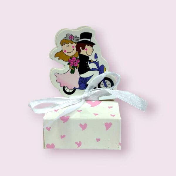 wedding decor paper box, couple image gift box, small wedding favor box, ribbon gift box, wedding memento box