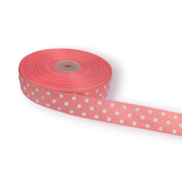 polka dot grosgrain ribbon, 1 inch ribbon, 50 yard ribbon, crafting ribbon, gift wrapping ribbon, decorative ribbon