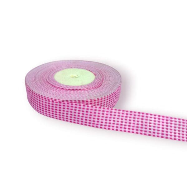 gingham ribbon, pink gingham ribbon, 1 inch ribbon, 50 yard ribbon, crafting ribbon, gift wrapping ribbon, decorative ribbon