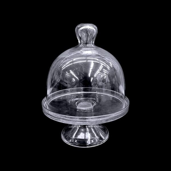 cake glass with stand, glass cake stand with lid, 19x24cm cake stand, glass cake dome, dessert display, cake presentation