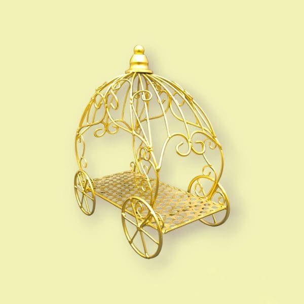 Gold Metal Princess Cinderella Pumpkin Carriage Centerpiece Party Favor Candle Snack Cupcake Napkin Holder Wedding Birthday Party - Image 2