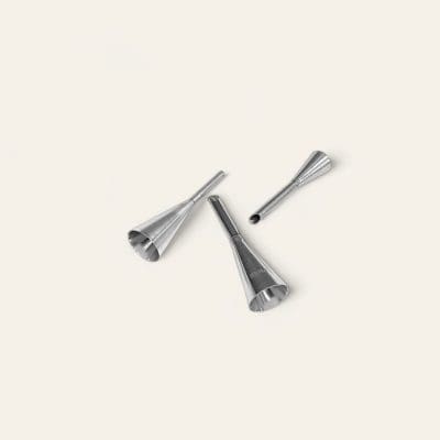 Cream icing piping nozzle set 3 PC, stainless steel long puff nozzles, cake decorating tips, durable piping nozzles, versatile icing tips