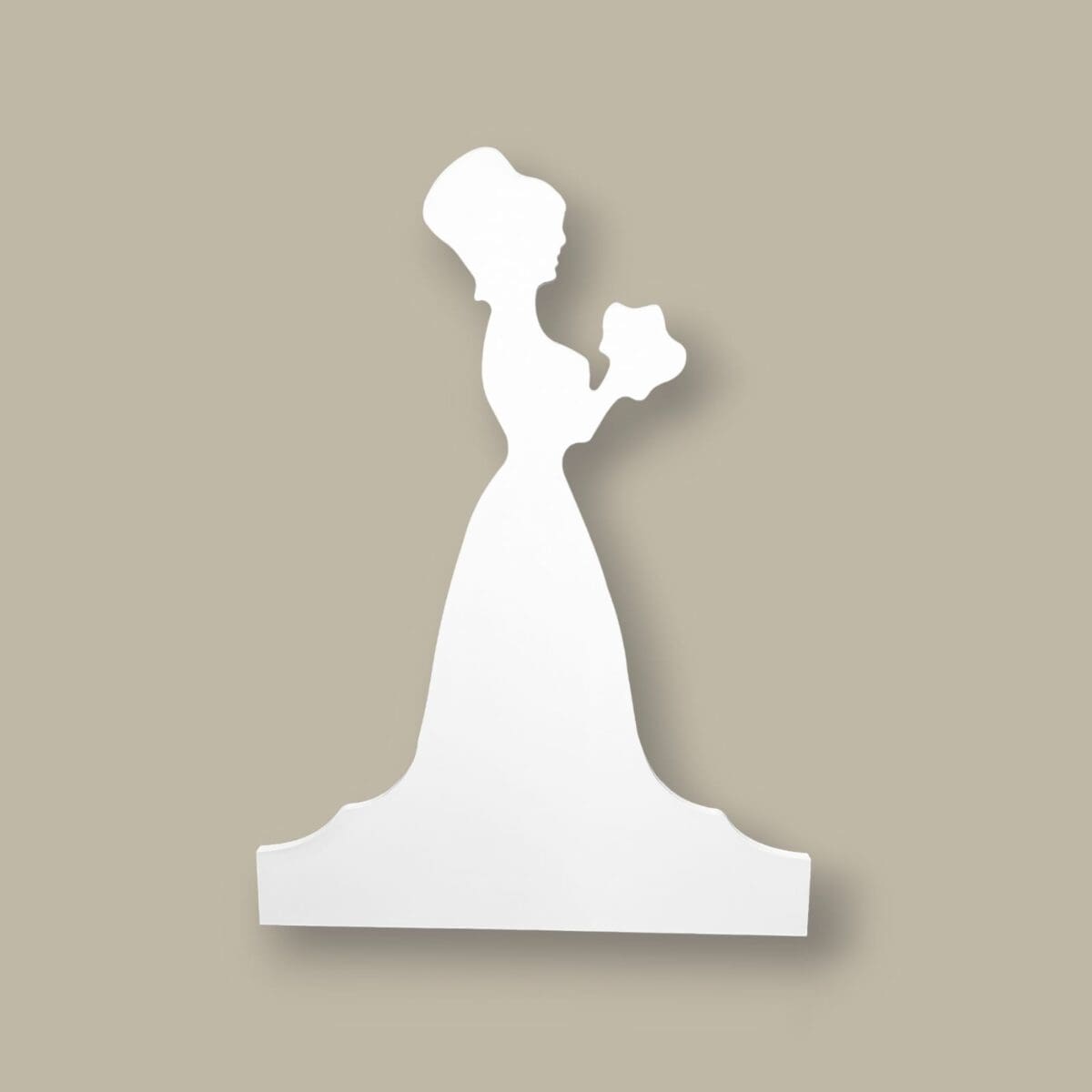 white wood bride cut out, 54cm bride cut out, wedding decor bride cut out, wooden bridal silhouette, bride cut out wedding prop, DIY bridal decor