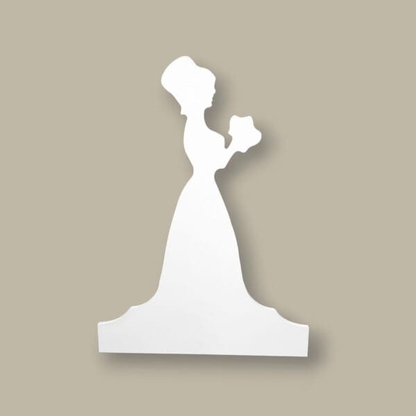 white wood bride cut out, 54cm bride cut out, wedding decor bride cut out, wooden bridal silhouette, bride cut out wedding prop, DIY bridal decor