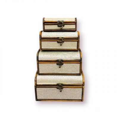 wooden treasure chest box, set of 4 wooden boxes, empty wooden chest, decorative storage boxes, rustic treasure chest, wooden gift box set