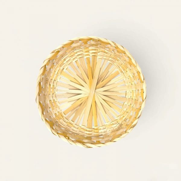 round bamboo basket, natural bamboo basket, small bamboo basket, bamboo storage basket, eco-friendly bamboo decor, multipurpose bamboo basket