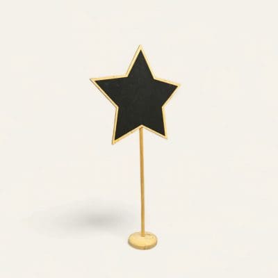 star shape blackboard, star-shaped chalkboard, blackboard with support easels, decorative blackboard, fun blackboard decor, unique star blackboard