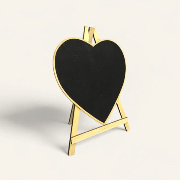 heart blackboard, heart-shaped chalkboard, blackboard with stand, decorative blackboard, wedding blackboard, romantic blackboard decor