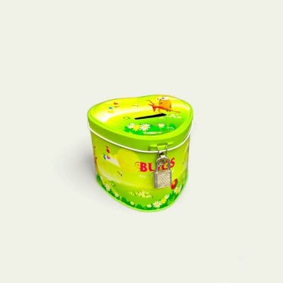 Birthday popper piggy bank, metal piggy bank with lock, assorted theme money bank, secure piggy bank with key, kids money bank metal