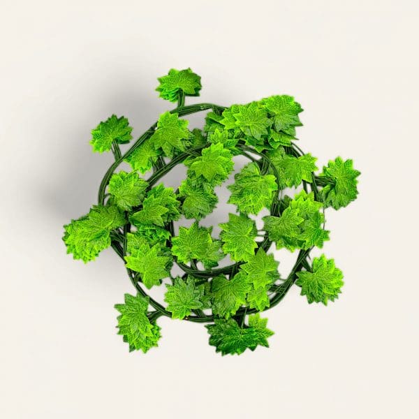 Artificial green maple hanging leaf, faux maple leaves bunch, decorative garland, indoor outdoor greenery, long leaf garland