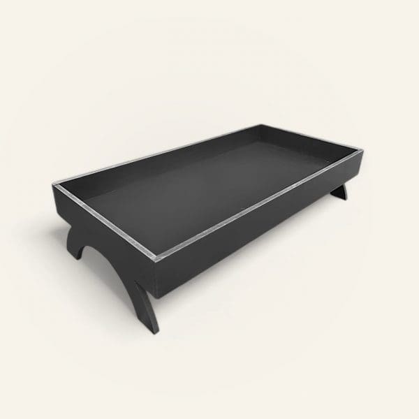 WPC Black Rectangle Tray with Stand for Flower Arrangements & Event Decor | 40x20x9 cm - Image 2