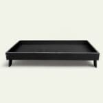 WPC black rectangle tray with stand, tray for flowers with stand, event decor tray, black rectangle tray, WPC tray with stand, decorative tray for events