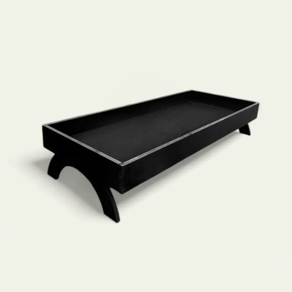 WPC Black Rectangle Tray with Stand for Flower Arrangements & Event Decor | 48x20x9 cm - Image 2
