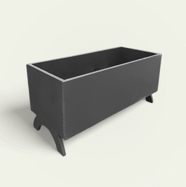 ⁦قطعة مركزية سوداء مستطيلة الشكل مع حامل لتنسيق الزهور وديكور المناسبات | 14.5 × 30 × 13.5 سم⁩ - الصورة ⁦2⁩