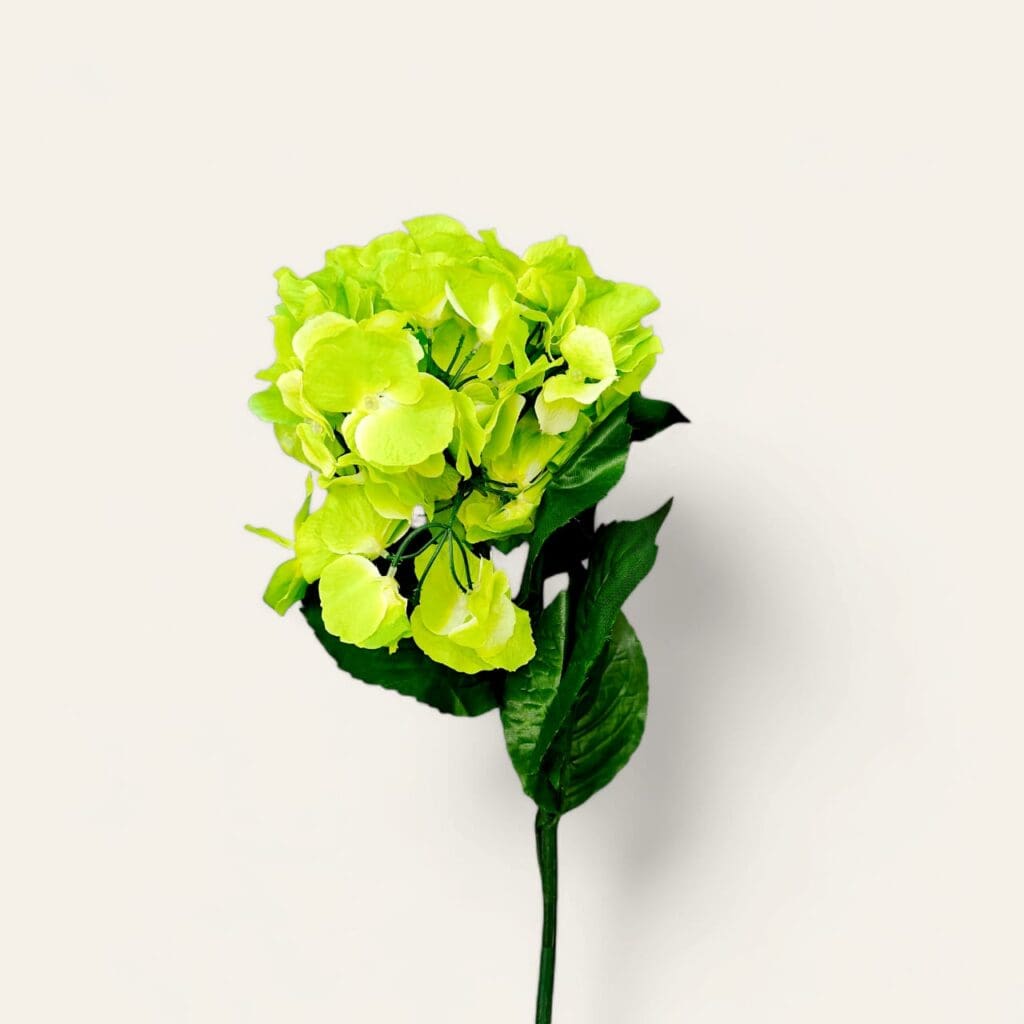 Artificial hydrangea stick flower, lifelike hydrangea decoration, synthetic hydrangea flower, elegant floral decor, maintenance-free hydrangea