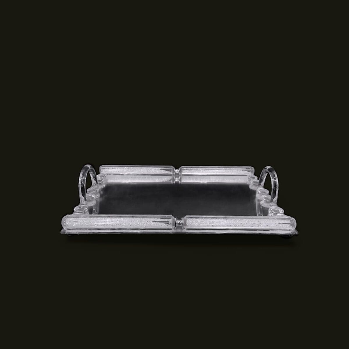 Rectangular mirror tray with handles, 44x32 cm mirror tray, decorative serving tray, large mirror tray, elegant tray with handles