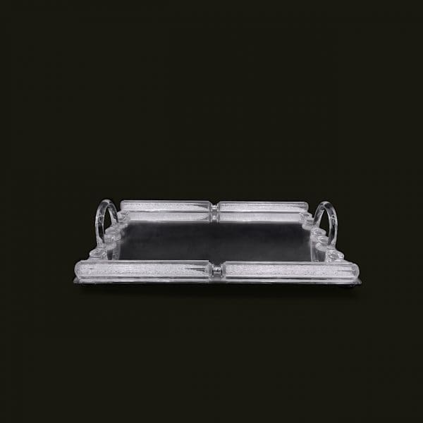 Rectangular mirror tray with handles, 44x32 cm mirror tray, decorative serving tray, large mirror tray, elegant tray with handles