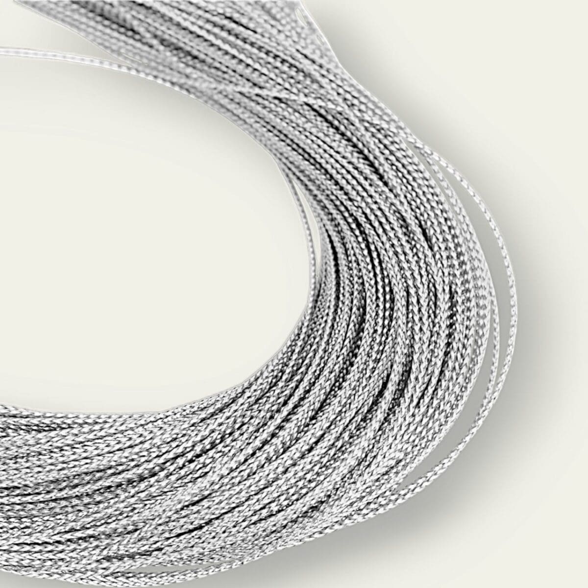 Silver metallic cord 3mm, silver string for braids, metallic jewelry thread, craft string silver, silver cord for crafts