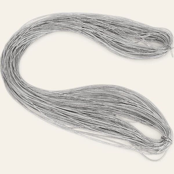 Silver metallic cord 3mm, silver string for braids, metallic jewelry thread, craft string silver, silver cord for crafts