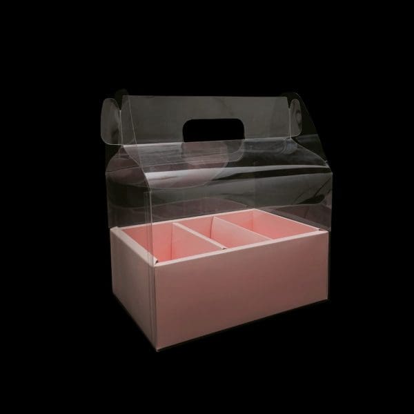 Clear PVC Gift Box with Handle | Folding Flower Cake Box 26.5x18.5x30 cm - Image 6