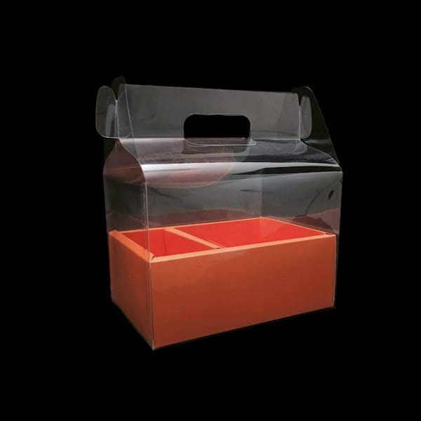 Clear PVC Gift Box with Handle | Folding Flower Cake Box 26.5x18.5x30 cm - Image 4