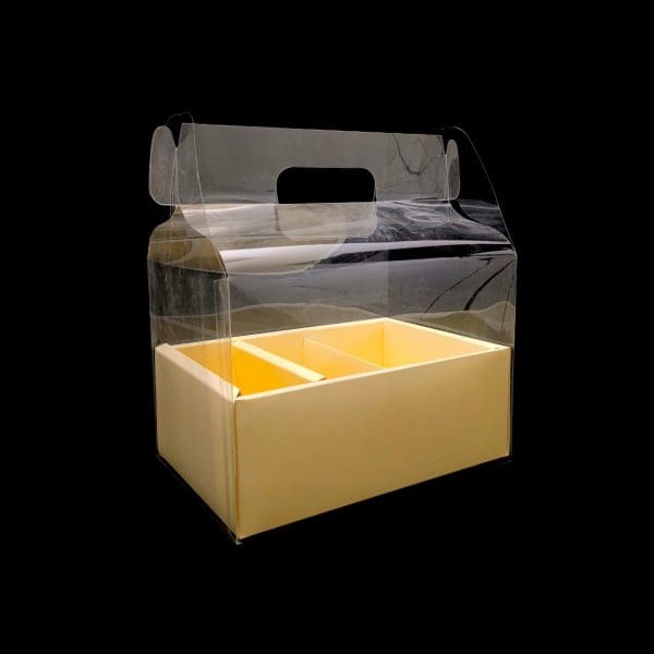 Clear PVC Gift Box with Handle | Folding Flower Cake Box 26.5x18.5x30 cm - Image 3