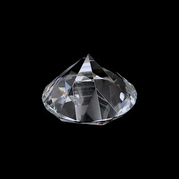Crystal Glass Diamond Shaped Ornament 10 cm | Elegant Home Decor Accent - Image 2