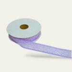 Lilac net ribbon with designed top and side, 1 inch decorative net ribbon, lilac net ribbon 20 yards, decorative ribbon for crafts, wedding ribbon