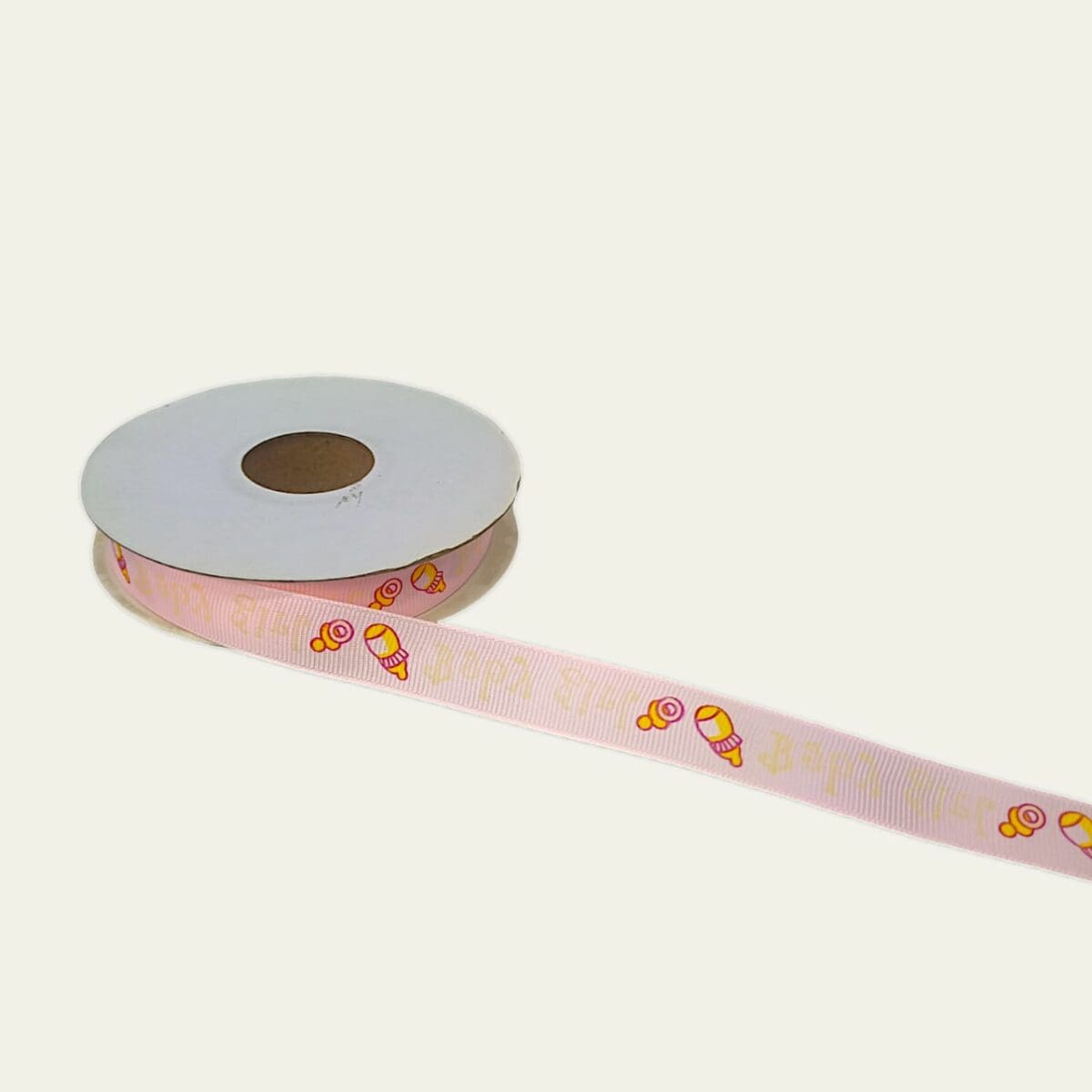 Grosgrain ribbon with baby prints, 1/2 inch baby ribbon, baby shower decorative ribbon, 25-yard grosgrain ribbon, baby-themed ribbon