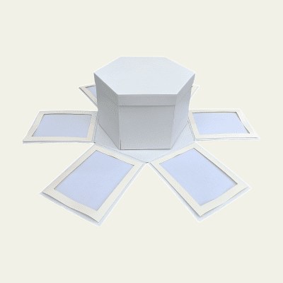 4-layer hexagon surprise box, customizable gift box, DIY photo surprise box, hexagonal gift box for occasions, creative surprise box