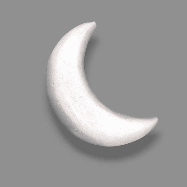 Foam Halfmoon White 46x14 cm, White Foam Halfmoon Decoration, Event Décor Foam Halfmoon, Foam Halfmoon for Crafts