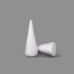 Foam Cone 14cm White, Pack of 6 Foam Cones, Crafting Foam Supplies, DIY White Foam Cone Decorations