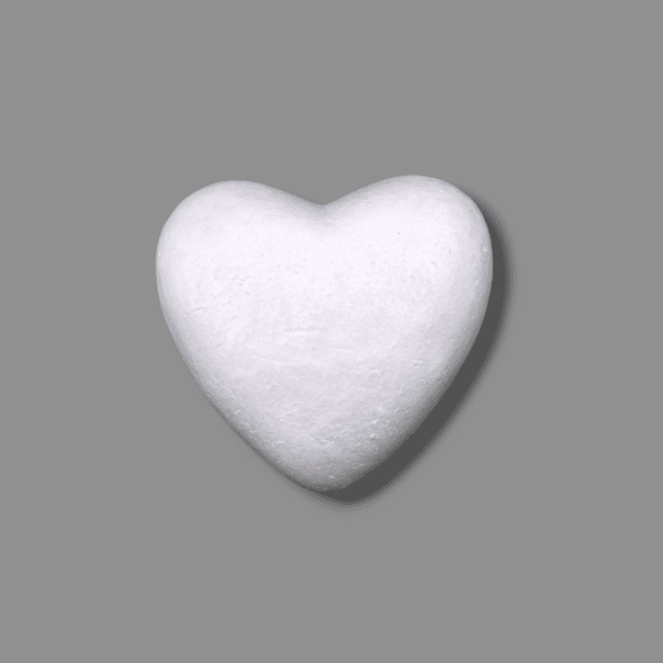 Foam Heart White 18x18cm, Heart-Shaped Foam Decoration, DIY White Foam Heart, Crafting Foam Heart