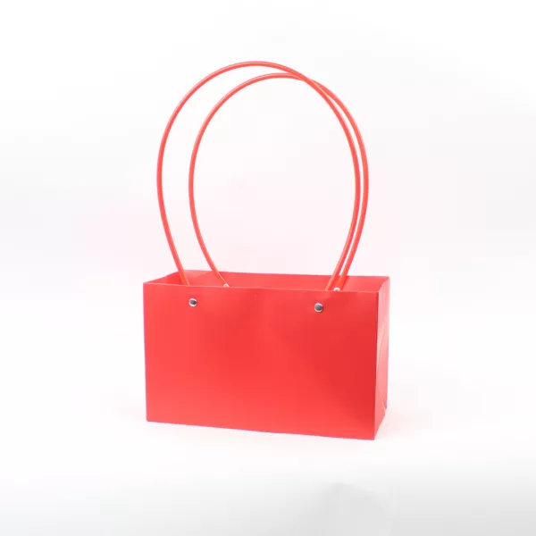 waterproof paper bag with handle, kraft paper bag 22x13x10 cm, eco-friendly floral gift bag, reusable waterproof packaging bag, paper flower bouquet bag