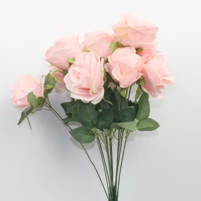 artificial rose bunch 12 head stem, multiple color silk roses, faux rose flower bouquet, realistic artificial rose bunch, decorative roses for home