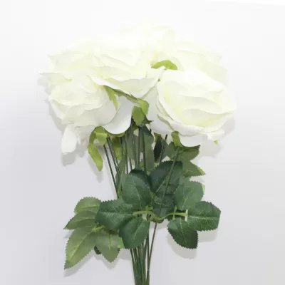 artificial rose bunch 12 head stem, multiple color silk roses, faux rose flower bouquet, realistic artificial rose bunch, decorative roses for home